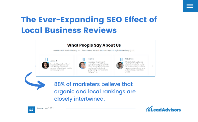 Expanding SEO effect of local business reviews